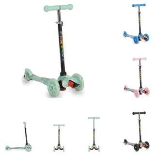 Moni Kinderroller Fidget 3 Räder höhenverstellbar, PolyurethanRäder, Wasserdruck, ABEC-7 grün - Grün