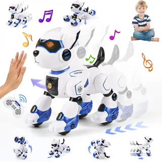 GuKKK Roboter Hund Kinder Ferngesteuerter Spielzeug, Fernsteuerung Haustier Roboterhund, Programmierbarer Roboterhund Spielzeug, Gestensteuerung Interaktive Berührung Tanzmusik Nachahmung RC Roboter