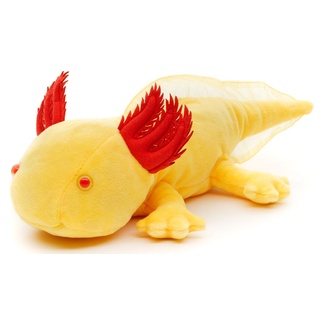 Uni-Toys - Axolotl (gelb mit roten Augen) - 32 cm (Länge) - Plüsch-Wassertier - Plüschtier, Kuscheltier