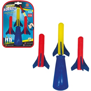 Paul Günther 1557 - Raketen-Spiel Mini Hand Pump Rocket, inkl. 3 Schaumstoff-Raketen, Raketen fliegen bis zu 10 Meter weit, für Kinder ab 4 Jahren