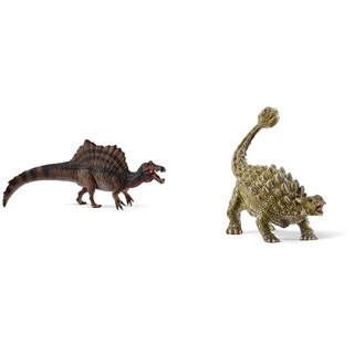 SCHLEICH 15009 Dinosaurs Spielfigur - Spinosaurus, Spielzeug ab 4 Jahren, 40 x 9.50 x 11.10 cm & 15023 Dinosaurs Spielfigur - Ankylosaurus, Spielzeug ab 4 Jahren