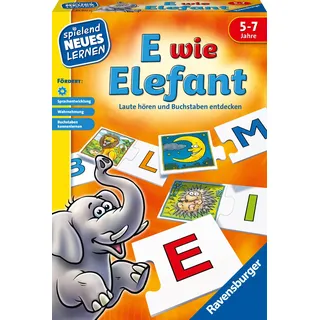 Ravensburger 24951 - E wie Elefant - Spielen und Lernen für Kinder, Lernspiel für Kinder von 5-7 Jahren, Spielend Neues Lernen für 1-4 Spieler