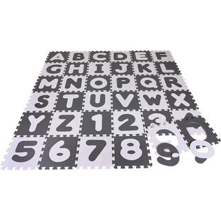 KNORRTOYS.COM 21021 Puzzlematte-Alphabet + Zahlen grau-weiß