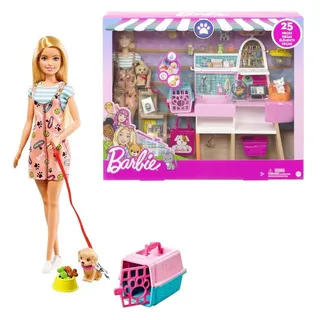 Barbie Anziehpuppe Pet Salon Barbie Mattel GRG90 Puppe mit Haustieren & Accessoires bunt