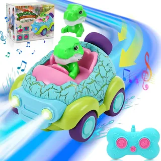 Auauraintt Ferngesteuertes Auto ab 3 Jahre, Dinosaurier RC Auto Spielzeug,mit Lichtern und Musik, für RC Auto ab 2 3 4 5 6 Jahre Junge, Outdoor Spielzeug Kleine Geschenke für Kinder