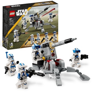 LEGO 75345 Star Wars 501st Clone Troopers Battle Pack Set mit Fahrzeugen und 4 Figuren, baubares Spielzeug mit AV-7 Anti-Fahrzeug-Kanone und federb...