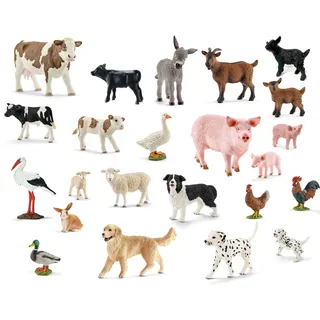 Schleich - Tierfiguren - Bauernhof-Set mit 23 Tieren Sammelfiguren Spielfiguren