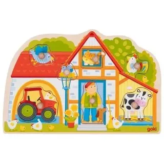 GOKI 57349 Steckpuzzle 7 Teile Unser Bauernhaus