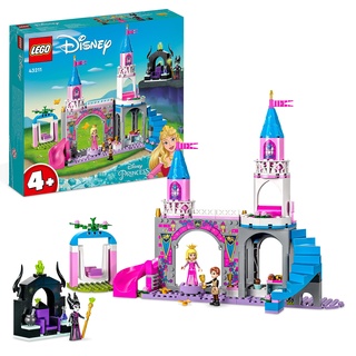 LEGO Disney Princess Auroras Schloss Spielzeug zum Bauen mit Dornröschen, Prinz Philip & Maleficent Mini-Puppen für Mädchen & Jungen ab 4 Jahren 43211