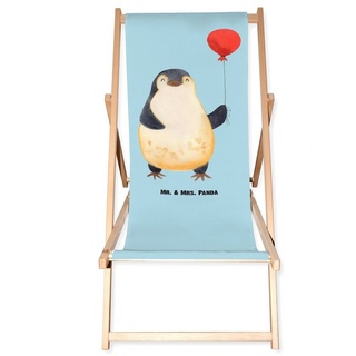 Mr. & Mrs. Panda Gartenliege Pinguin Luftballon - Eisblau - Geschenk, Strandliege, Tagträume, Sonn, 1 St., Höhenverstellbar blau