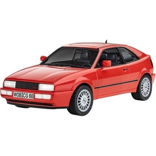 Revell Modellbausatz I Geschenkset VW Corrado I Maßstab 1:24 I Level 4 Bausatz I Teileanzahl 77 I ab 12+ Jahren I für Kinder und Erwachsene I Kleber Farben und Pinsel enthalten I detailreicher Motor, Mittel