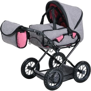 Knorrtoys 63122 63122-Puppenwagen Ruby-Jeans Grey Puppenwagen, 51 x 37 x 64 cm