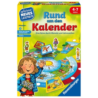 Ravensburger Verlag - Ravensburger 24984 - Rund um den Kalender - Spielen und Lernen für Kinder, Lernspiel für Kinder von 4-7 Jahren, Spielend Neues Lernen für 2-4 Spieler