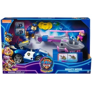 PAW PATROL The Movie 2er Set Fahrzeuge Filmhund Figuren Skye Chase 2er Pack Funkauto Hubschrauber