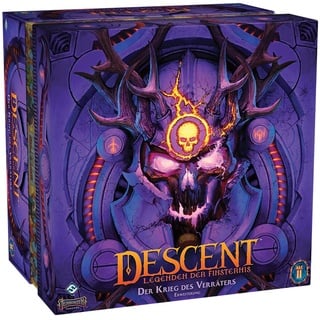 Fantasy Flight Games, Descent: Legenden der Finsternis – Der Krieg des Verräters, Expertenspiel, Dungeon Crawler, 1-4 Spieler, Ab 14+ Jahren, 180-240 Minuten, Deutsch