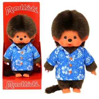 Bandai - Monchhichi - Plüschtier Monchhichi Hawaii - Ikonisches Affenkuscheltier der 80er Jahre, Superweiches Kuscheltier 20 cm für Kinder - Spielzeug für Kinder ab 2 Jahren - SE23385
