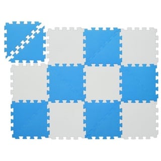 relaxdays Spielmatte Puzzlematte blau-weiß blau|weiß