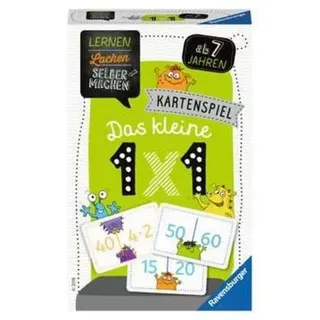 Ravensburger 80350 - Das kleine 1x1, Kartenspiel, Lernen Lachen Selbermachen, Lernspiel Spieleranzahl: 1-4, Spieldauer (Min.): beliebig, Lernspiel