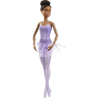 Barbie GJL61 - Ballerina Puppe (Afro-amerikanisch) im Ballerina-Outfit mit Tutu und Spitzenschuhen, Spielzeug ab 3 Jahren
