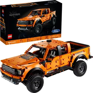 LEGO 42126 Technic Ford F-150 Raptor Pick-Up-Truck, Modellauto für Erwachsene, exklusives Sammlermodell - Orange/Schwarz