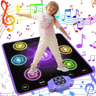 ZWOOS Tanzmatte für Kinder ab 3 4 5 6 7 8 9 10+ Jahre, Beleuchtete Tanzmatte Kinder with Bluetooth, Musik Tanzpad Spielzeug Geschenke für Mädchen ab 3-12 Jahren zu Weihnachten und zum Geburtstag