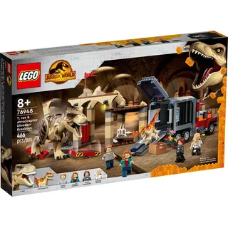 LEGO® Konstruktionsspielsteine LEGO® Jurassic World 76948 T. Rex & Atrociraptor: Dinosaurier-Ausbruch, (466 St)
