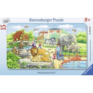 Ravensburger 06116 Rahmenpuzzle Ausflug in den Zoo 15 Teile 6116