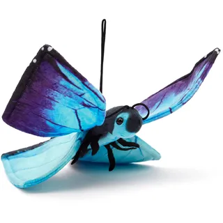 Zappi Co 100% recyceltes Plüsch-Blauer Morpho Schmetterling Spielzeug (28,5cm Breite) Gestopftes, weiches, kuscheliges, umweltfreundliches Tiersammlung für das Neugeborene Kind, erstes Kind
