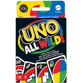 Mattel Games HHL33 - UNO All Wild Kartenspiel mit 112 Karten, Reisespiel, Kinderspiel, Familienspiel und Gesellschaftsspiel, ab 7 Jahren