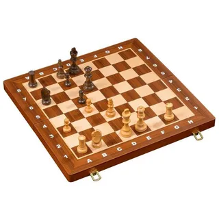 Philos Spiel, Familienspiel Schachkassette De Luxe, Feld 40 mm, Brettspiel aus Holz,..., Strategiespiel