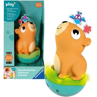 Ravensburger 2004874 4874 Play+ Musikalischer Stehauf-Kreisel: Capybara, Roly-Poly, Steh-auf-Männchen, Licht-und Sound, elektronisches Spielzeug für Kinder ab 1 Jahr