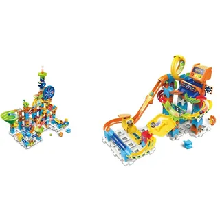 VTech Marble Rush - Ultimate Set XL100 E Interaktive Murmelbahn mit spannenden Bahnelementen,4-12 Jahren & Marble Rush - Racing Set M200 E – Interaktives Kugelbahn-Set mit Licht und Sound,4-12 Jahren