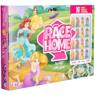 Disney Princess Offizielles Race Home Brettspiel, Spielen Sie mit 16 Prinzessinnen, darunter Ariel, Cinderella, Jasmin und Belle, für bis zu 4 Spieler, ab 4 Jahren