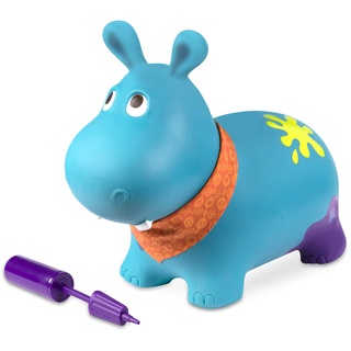 B. toys Hüpftier Hippo mit Handpumpe – 42cm Aufblasbarer Blauer Hüpfball in Tierform für Kinder ab 18 Monaten (3 Teile)