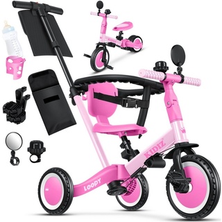 KIDIZ Laufrad, 6in1 Dreirad Loopy Laufräder Lauffahrrad Kinderdreirad rosa