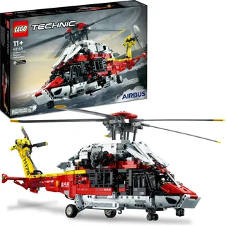 LEGO 42145 Technic Airbus H175 Rettungshubschrauber, Modellbausatz für Kinder, Spielzeug-Hubschrauber mit drehbaren Rotoren und motorisierten Funk... - Schwarz/Rot/Weiß/Grau/Gelb