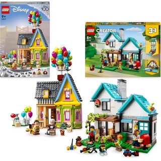 LEGO Haus-Bundle: Disney Pixar Carls Haus aus „Oben“ (43217) und Creator 3in1 Gemütliches Haus (31139), Spielzeuge zum Bauen für Kinder ab 8 Jahren, Geschenk für Mädchen & Jungen, mit Minifiguren