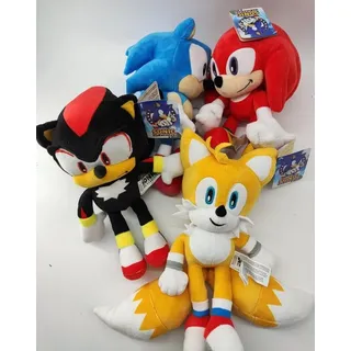 Sonic SEGA Kuscheltier Sonic The Hedgehog Sonic Set alle 4 SEGA Sonic Plüschtier 30cm (Spar Set, 4-St., Geschenk-Set), Super weicher Plüsch Stofftier Kuscheltier für Kinder zum spielen bunt