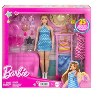 Mattel® Anziehpuppe Mattel HPL78 - Barbie - Fashion-Set mit Puppe & Kleiderschrank, inkl. bunt