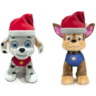 Paw Patrol Plüsch Set 18 cm Chase Marshall Weihnachts-Edition Kuscheltier