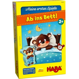 HABA 304761 - Meine ersten Spiele – Ab ins Bett!, Memo- und Zuordnungsspiel für 1-3 Spieler ab 2 Jahren, mit kindgerechtem Spielmaterial aus Holz und Pappe