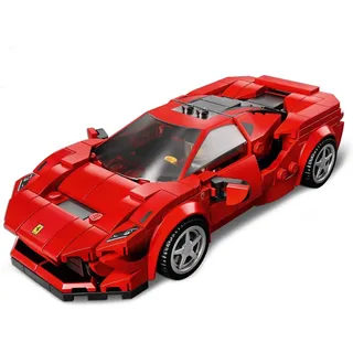 LEGO 76895 Speed Champions Ferrari F8 Tributo Rennwagenspielzeug mit Rennfahrer Minifigur, Rennwagen Bauset