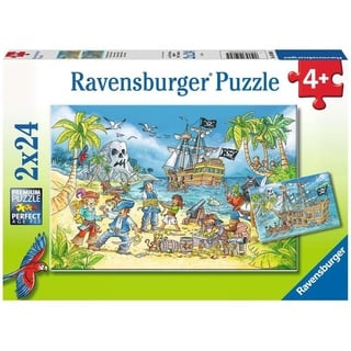 Ravensburger Kinderpuzzle - 05089 Die Abenteuerinsel - Puzzle für Kinder ab 4 Jahren, mit 2x24 Teilen