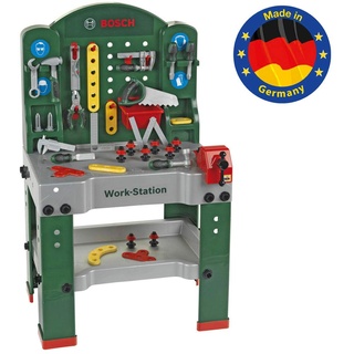 Bosch Work-Station | 44-teilig | Werkbank inkl. Arbeitssplatte mit Lernfunktion | Maße: 61 cm x 44,5 cm x 101 cm | Spielzeug für Kinder ab 3 Jahren