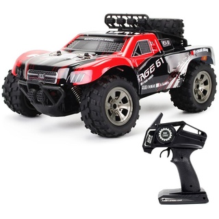 Ferngesteuertes Offroad-Auto 2,4 GHz Maßstab 1:18 All Terrains Elektrisches Spielzeug 260 Leistungsstarker Motor mit zwei wiederaufladbaren Batter... - Rot