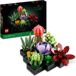 LEGO Icons Sukkulenten Künstliche Blumen Set für Erwachsene, Blumenstrauß-Bausatz, Kreatives Hobby, Home Deko, Geschenk-Idee für Frauen, Männe... - Bunt