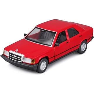 Bburago 18-21103 - Modellauto - Mercedes 190E  ́87 (rot, Maßstab 1:24) Modell Auto