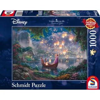 Schmidt Spiele 59480 Thomas Kinkade, Disney, Rapunzel, 1000 Teile Puzzle, single, Meerkleurig