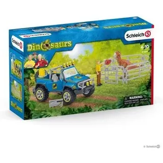 SCHLEICH 41464 Geländewagen mit Dino-Außenposten