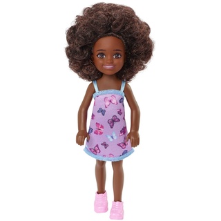Barbie Chelsea Club – HGT03 – Puppe 15 cm beweglich – Mädchen mit rosa Kleid mit Schmetterlingen